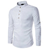 Mandarin Collar Long Sleeve Loose Fit Linen Shirts
