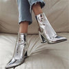 Silver Black Sexy Ankle boots for Women High heels boots Ladies spring shoes woman Gold bottines pour les femmes hjm89