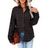 Womens Flannel Plaid Button Down Shirts Oversized Blouses Coats Shacket