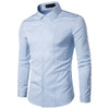Mens Casual Shirts Long Sleeves Slim Fit Business Casual Cotton Solid Button Down Shirts