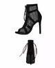 Fashion show Black Net Fabric Cross strap Sexy high heel Sandals Woman shoes Pumps Lace-up Peep Toe Sandals Casual Mesh