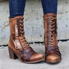 Lace Up Buckle Boots Studded Booties